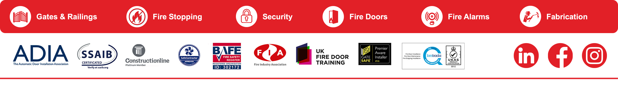 Trustee Fire and Security accreditations